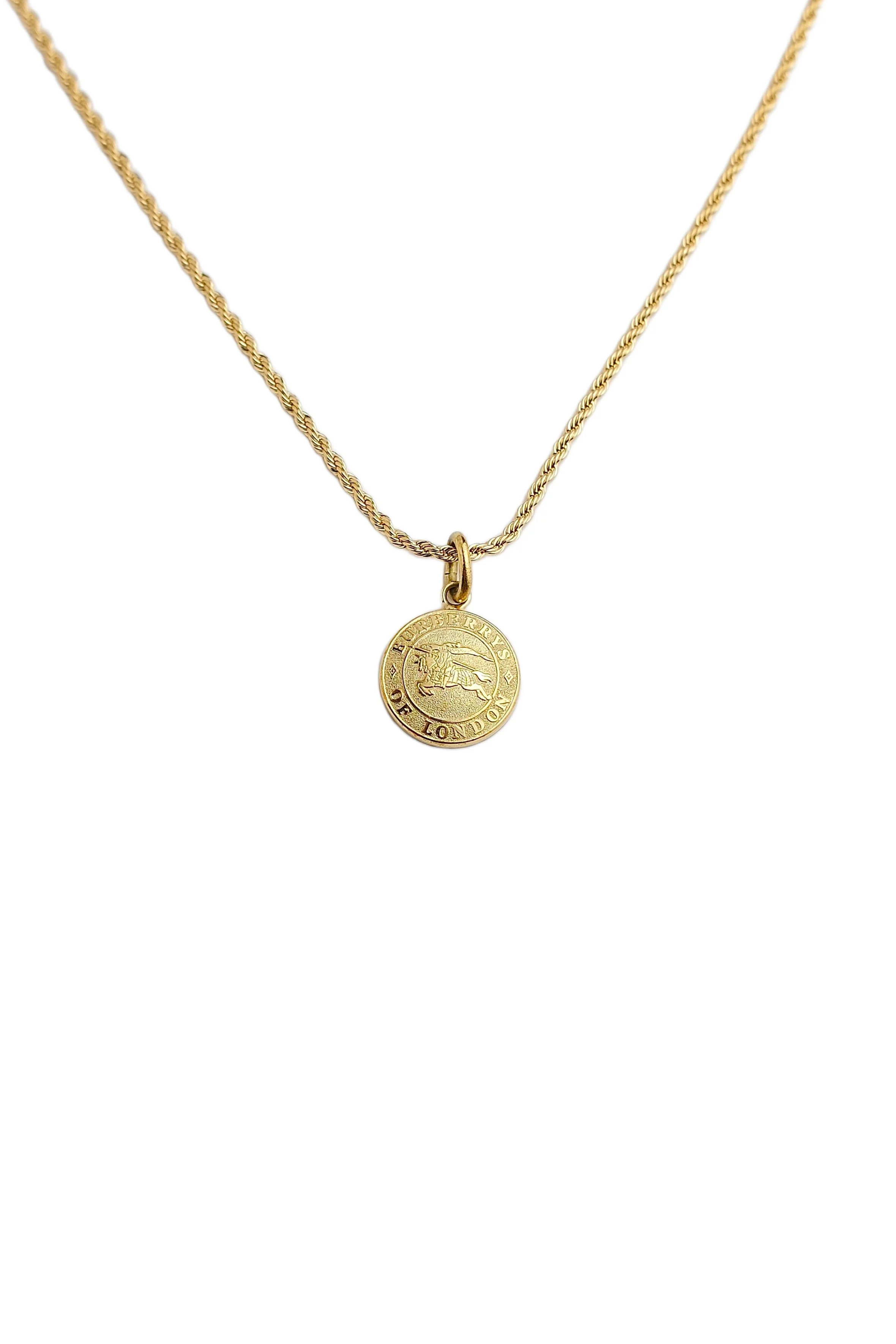 Authentic Vintage Celine Gold Button Medallion Necklace — LUXE